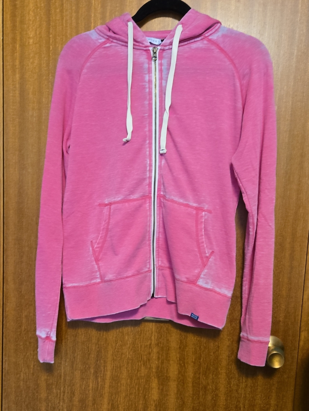 NWT Vintage Y2K Powder Room Pink Mineral Wash Full-Zip Hoodie - Size M